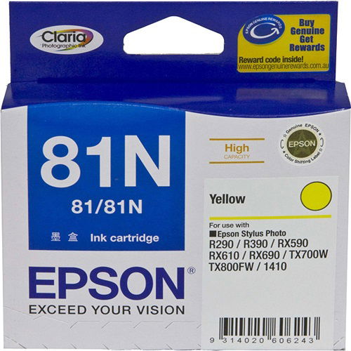 Epson Claria 81N Yellow High Yield Cartridge C13T111492 Elive NZ