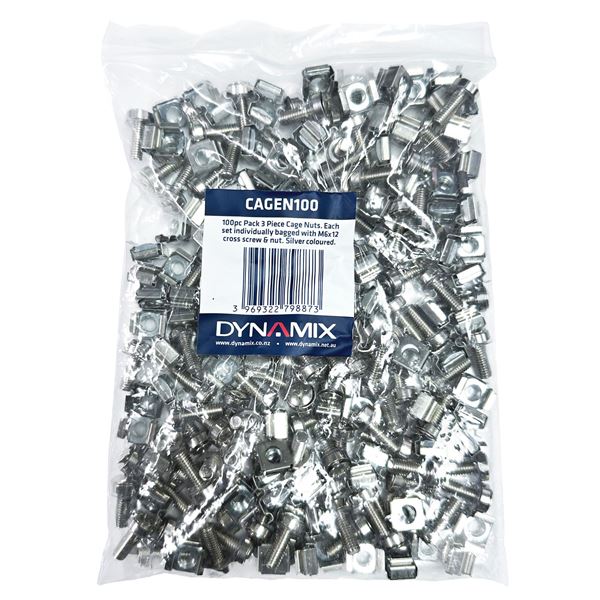 Dynamix M6 Cage Nuts - 100 Pack