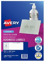 Avery L7563 Crystal Clear Laser 99.1 x 38.1mm Permanent Address Labels - 350 Pack