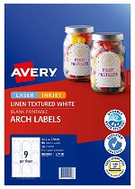 Avery L7118 Textured White Laser 57.2 x 77 mm Arched Permanent Labels - 90 Pack