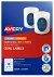 Avery L7101REV Matte White Laser Inkjet 64 x 42mm Oval Removable Product Labels - 180 Pack