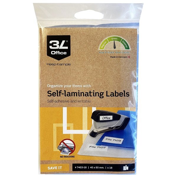 3L 40 x 60mm Writable Self Laminating Labels 18 Labels 7403-18 | Elive NZ