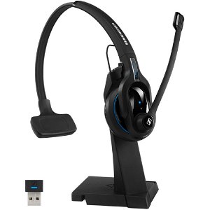 EPOS Sennheiser MB Pro 1 UC MS Bluetooth Overhead Wireless Mono Headset with Charging Stand Black - Connection to Mobile, Tablet & PC