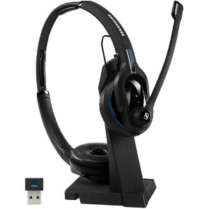 EPOS Sennheiser MB Pro 2 UC MS Bluetooth Overhead Wireless Mono Headset with Charging Stand Black - Connection to Mobile, Tablet and PC
