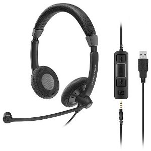 EPOS Sennheiser SC 75 USB and 3.5mm Jack Overhead Stereo Headset - Connection to Mobile, Tablet and PC