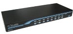 Rextron 1-8 USB/PS2 Hybrid KVM Switch with USB Console Ports - Includes 8x 1.8M USB 2 in 1 Cables