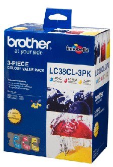 Brother LC38 Colour Ink Cartridge Value Pack - Cyan, Magenta & Yellow