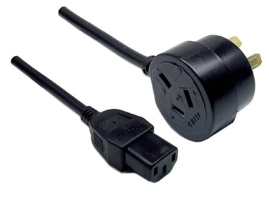 Dynamix 1.2m 3 Pin Tapon Plug to IEC Female Plug SAA Approved Power Cord Cable