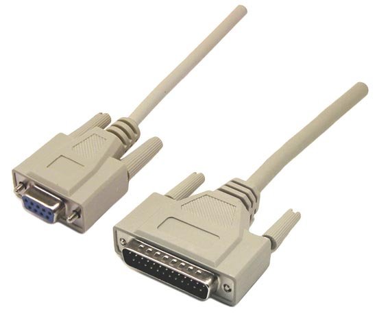 Dynamix 2M PC AT Serial Printer Cable - Molded. DB9F/DB25M