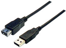 view Dynamix 5m USB 2.0 Type A Male to Type A Female Extension Cable - Black