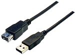 Dynamix 2m USB 2.0 Type A Male to Type A Female Extension Cable - Black