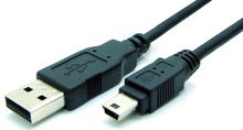 view Dynamix 2m USB 2.0 Mini-B Male to Type A Male Cable - Black
