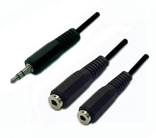 view Dynamix 2M Stereo 3.5mm Y Cable