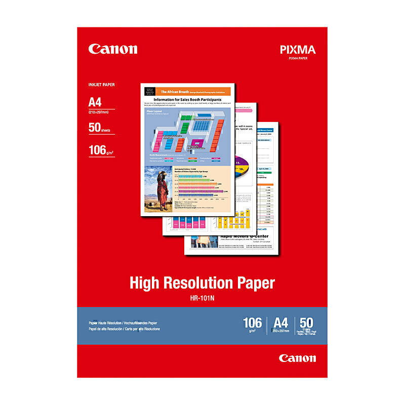 Canon HR-101 Matte High Resolution A4 106gsm Photo Paper - 50 Sheets