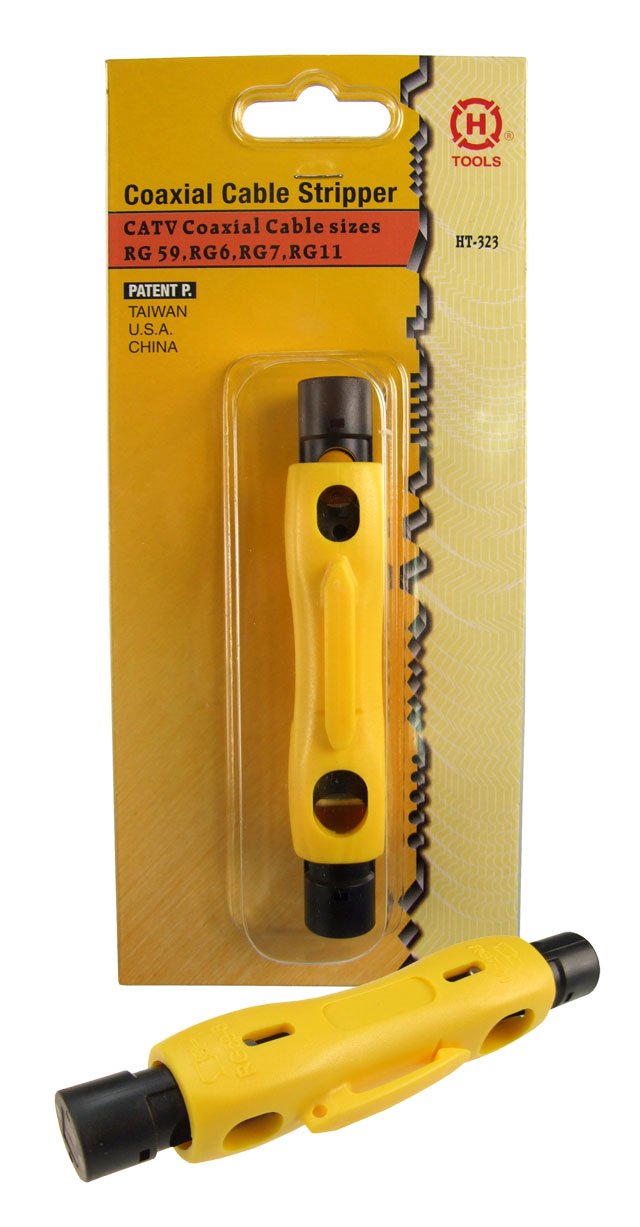 H Tools Coaxial Cable Stripper - 2 blade RG 59,6,7,11 connectors