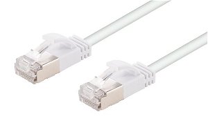 Dynamix 3M White Cat6A S/FTP Slimline Shielded 10G Patch Lead Cable