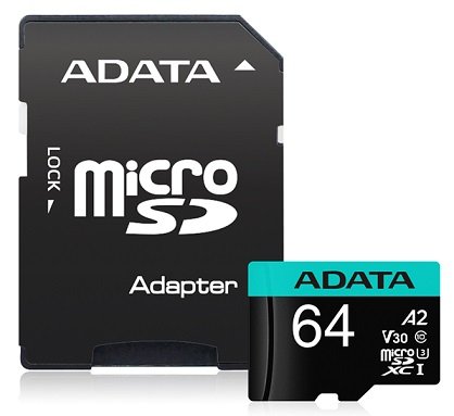 ADATA Premier Pro 64GB Class 10 UHS-I U3 V30S microSDHC Card with Adapter