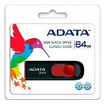ADATA C008 64GB Retractable USB 2.0 Flash Drive - Black