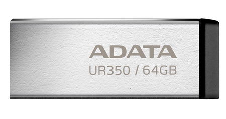 ADATA UR350 64GB USB 3.2 Flash Drive - Nickel/Black