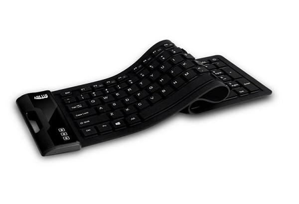 Adesso  SlimTouch 232 Antimicrobial Waterproof Flexible USB Wired Keyboard - Black