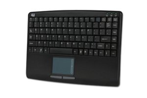 Adesso SlimTouch Mini USB Wired Keyboard with TouchPad Black