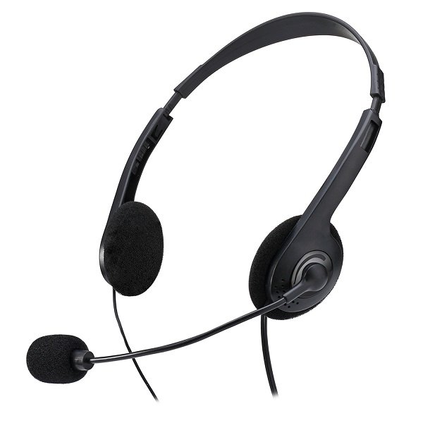 Adesso Xtream H4 3.5mm Overhead Wired Stereo Headset with Volume Control - Black