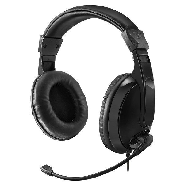 Adesso Xtream H5 3.5mm Overhead Wired Stereo Headset with Volume Control - Black