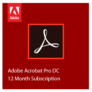 Adobe Acrobat Pro DC 12 Month Subscription - Download Version