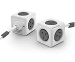 Allocacoc Powercube Extended 5 Outlets with 3m Extension Cord - Grey
