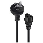 ALOGIC 1m 3 Pin Plug to IEC C13 Female Plug SAA Approved Power Cord Cable - Black