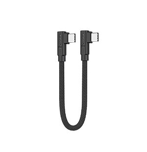 Alogic 25cm Elements Pro Right-Angle USB-C to Right Angle USB-C Cable - Black
