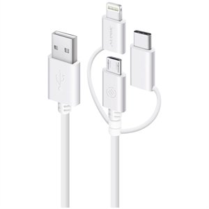 ALOGIC 30cm 3 in 1 Charge And Sync USB to Micro USB, Lightning and USB-C Cable