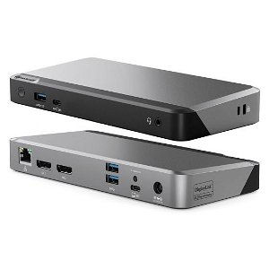 ALOGIC DX2 Dual 4K Display Universal Docking Station with 65W Power Delivery - 2x DP, 1x USB-C, 3x USB-A, 1x Audio Jack, 1x RJ45