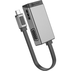 ALOGIC MagForce Duo Play USB-C 2-in-1 Multiport Adapter Space Grey - HDMI, VGA