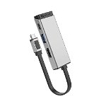 ALOGIC MagForce Trio USB-C 3-in-1 Multiport Adapter with 100W Power Delivery Space Grey - HDMI, USB-C, USB-A