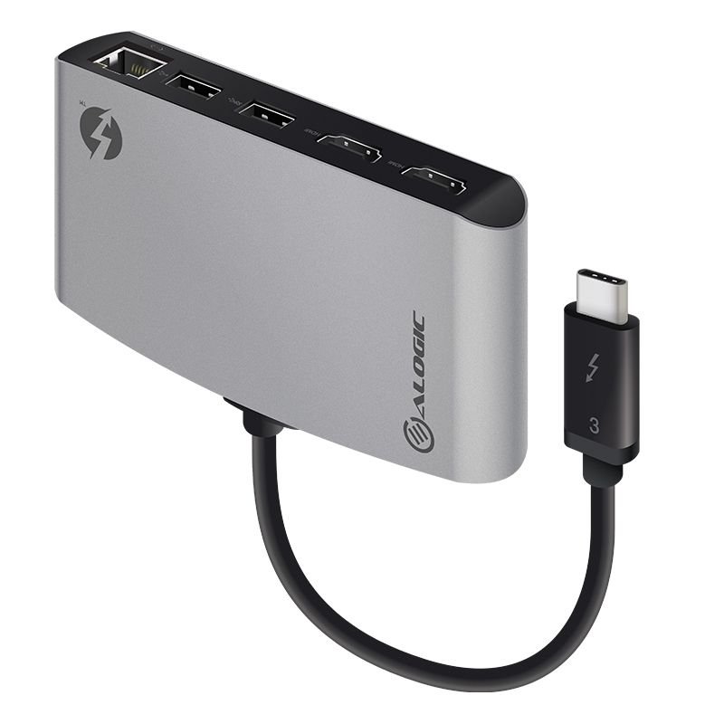 ALOGIC Thunderbolt 3 Dual Portable Docking Station - 2x HDMI 4K, 1x USB-A 3.1, 1x 1 USB-A 2.0, RJ45