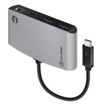 view Alogic ThunderBolt 3 Dual DisplayPort Portable Docking Station - Space Grey