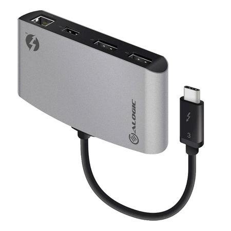 Alogic ThunderBolt 3 Dual DisplayPort Portable Docking Station - Space Grey
