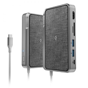 ALOGIC Wave USB-C All In One Charging Dock - 1x 4K HDMI, 1x Micro SD, 1x SD Card Slot, 2x USB-A, 1x USB-C, 1x Qi Wireless Charging