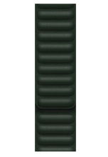 view Apple 41mm Leather Link - Sequoia Green