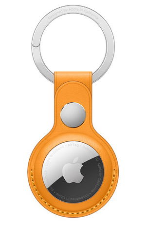 Apple AirTag Leather Key Ring - California Poppy