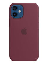 view Apple Silicone MagSafe Case for iPhone 12 Mini - Plum