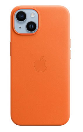 Apple Leather Case with MagSafe for iPhone 14 - Orange
