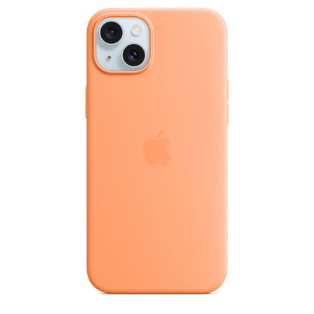 Apple Silicone Case with MagSafe for iPhone 15 Plus - Orange Sorbet