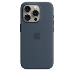 Apple Silicone Case with MagSafe for iPhone 15 Pro - Storm Blue