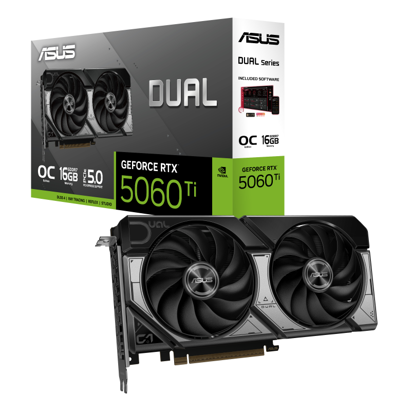 ASUS DUAL-RTX5060TI-O16G 16GB GDDR7 Graphic Card - HDMI, DisplayPort