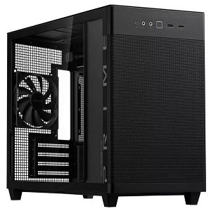 ASUS Prime AP201 Tempered Glass Micro ATX Case with No PSU - Black + FREE PC Cooling Fan