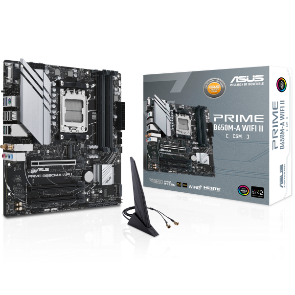 ASUS PRIME B650M-A WIFI II-CSM AM5 mATX RGB Wi-Fi Motherboard