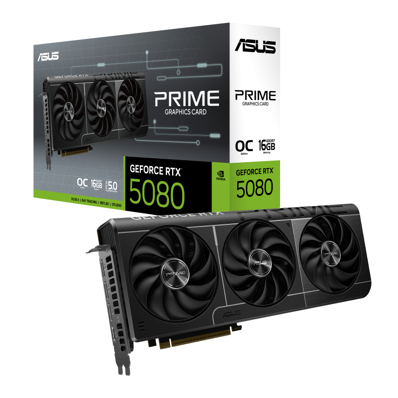 ASUS PRIME-RTX5080-O16G 16GB GDDR7 Graphic Card - HDMI, DisplayPort