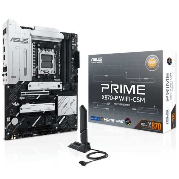 ASUS PRIME X870-P WIFI-CSM AMD AM5 X870 ATX Wi-Fi Motherboard